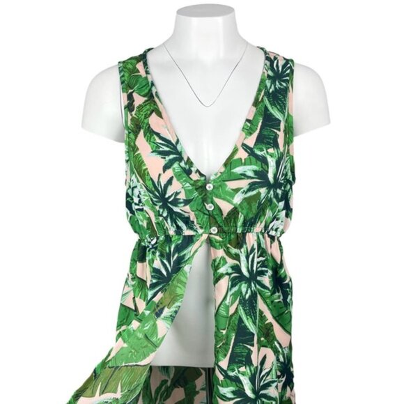 GUESS Palin Maxi Top Sz Medium Pink Floss Multi - Picture 4 of 6